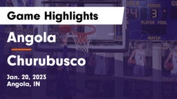 Angola  vs Churubusco  Game Highlights - Jan. 20, 2023