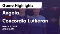 Angola  vs Concordia Lutheran  Game Highlights - March 1, 2024