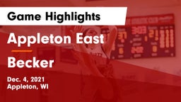 Appleton East  vs Becker  Game Highlights - Dec. 4, 2021