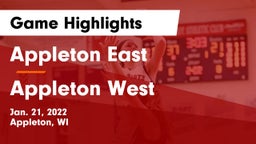 Appleton East  vs Appleton West  Game Highlights - Jan. 21, 2022