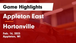 Appleton East  vs Hortonville  Game Highlights - Feb. 16, 2023