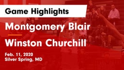 Montgomery Blair  vs Winston Churchill  Game Highlights - Feb. 11, 2020