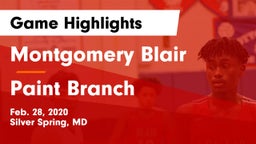 Montgomery Blair  vs Paint Branch  Game Highlights - Feb. 28, 2020