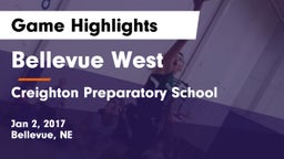 Bellevue West  vs Creighton Preparatory School Game Highlights - Jan 2, 2017
