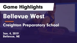 Bellevue West  vs Creighton Preparatory School Game Highlights - Jan. 4, 2019