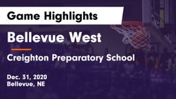 Bellevue West  vs Creighton Preparatory School Game Highlights - Dec. 31, 2020