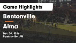 Bentonville  vs Alma  Game Highlights - Dec 06, 2016