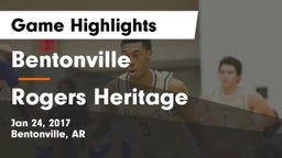 Bentonville  vs Rogers Heritage Game Highlights - Jan 24, 2017