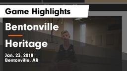 Bentonville  vs Heritage Game Highlights - Jan. 23, 2018