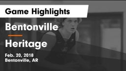 Bentonville  vs Heritage  Game Highlights - Feb. 20, 2018