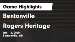 Bentonville  vs Rogers Heritage  Game Highlights - Jan. 14, 2020