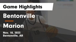 Bentonville  vs Marion  Game Highlights - Nov. 18, 2023