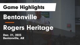 Bentonville  vs Rogers Heritage  Game Highlights - Dec. 21, 2023