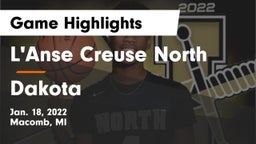 L'Anse Creuse North  vs Dakota  Game Highlights - Jan. 18, 2022