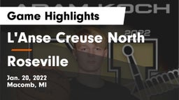 L'Anse Creuse North  vs Roseville  Game Highlights - Jan. 20, 2022