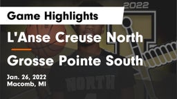 L'Anse Creuse North  vs Grosse Pointe South  Game Highlights - Jan. 26, 2022