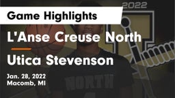 L'Anse Creuse North  vs Utica Stevenson  Game Highlights - Jan. 28, 2022