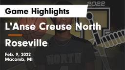 L'Anse Creuse North  vs Roseville  Game Highlights - Feb. 9, 2022
