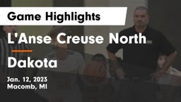 L'Anse Creuse North  vs Dakota  Game Highlights - Jan. 12, 2023