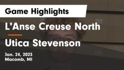 L'Anse Creuse North  vs Utica Stevenson  Game Highlights - Jan. 24, 2023