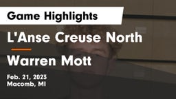 L'Anse Creuse North  vs Warren Mott  Game Highlights - Feb. 21, 2023