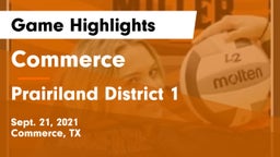 Commerce  vs Prairiland District 1 Game Highlights - Sept. 21, 2021