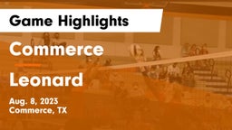 Commerce  vs Leonard  Game Highlights - Aug. 8, 2023