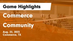 Commerce  vs Community  Game Highlights - Aug. 22, 2023