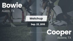 Matchup: Bowie vs. Cooper  2016