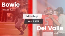 Matchup: Bowie vs. Del Valle  2016