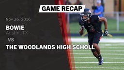 Recap: Bowie  vs. THE WOODLANDS HIGH SCHOLL 2016