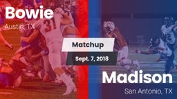 Matchup: Bowie  vs. Madison  2018