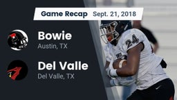 Recap: Bowie  vs. Del Valle  2018