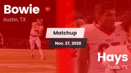 Matchup: Bowie  vs. Hays  2020