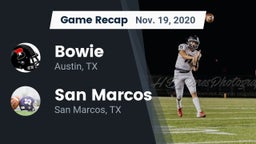 Recap: Bowie  vs. San Marcos  2020