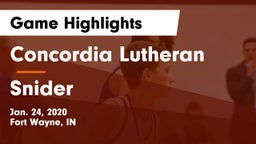 Concordia Lutheran  vs Snider  Game Highlights - Jan. 24, 2020