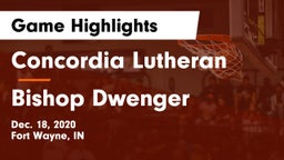 Concordia Lutheran  vs Bishop Dwenger  Game Highlights - Dec. 18, 2020