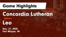 Concordia Lutheran  vs Leo  Game Highlights - Dec. 21, 2020