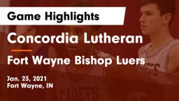 Concordia Lutheran  vs Fort Wayne Bishop Luers Game Highlights - Jan. 23, 2021