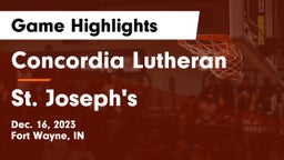 Concordia Lutheran  vs St. Joseph's  Game Highlights - Dec. 16, 2023