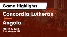Concordia Lutheran  vs Angola  Game Highlights - March 1, 2024
