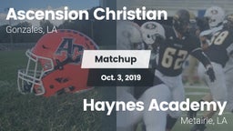 Matchup: Ascension Christian vs. Haynes Academy  2019