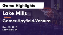 Lake Mills  vs Garner-Hayfield-Ventura  Game Highlights - Dec. 15, 2017