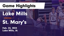 Lake Mills  vs St. Mary's  Game Highlights - Feb. 24, 2024
