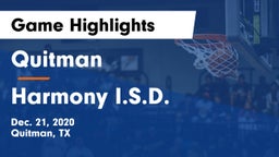Quitman  vs Harmony I.S.D. Game Highlights - Dec. 21, 2020