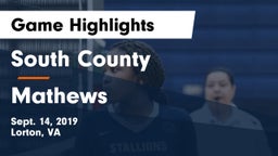South County  vs Mathews  Game Highlights - Sept. 14, 2019