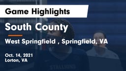 South County  vs West Springfield , Springfield, VA Game Highlights - Oct. 14, 2021