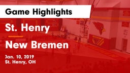 St. Henry  vs New Bremen  Game Highlights - Jan. 10, 2019