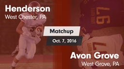 Matchup: Henderson High vs. Avon Grove  2016