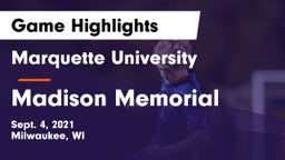 Marquette University  vs Madison Memorial  Game Highlights - Sept. 4, 2021